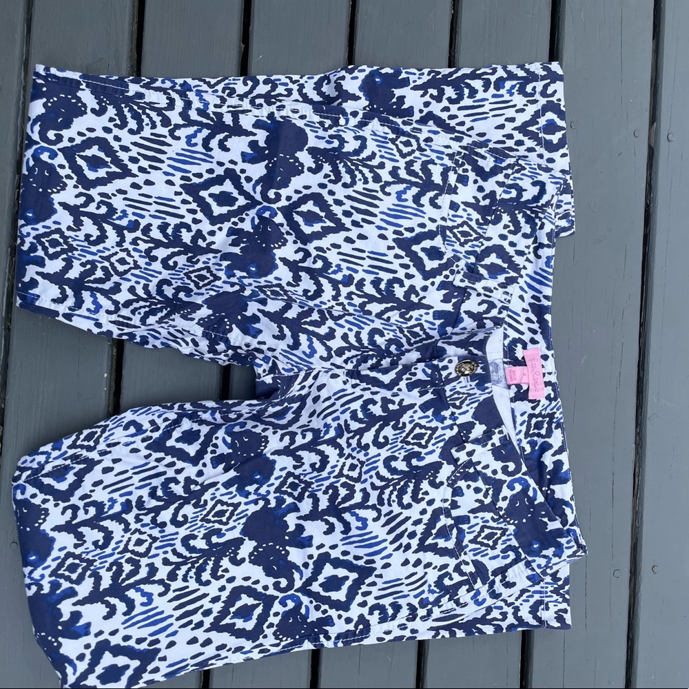 Blue And White Patterned Pants - image 3